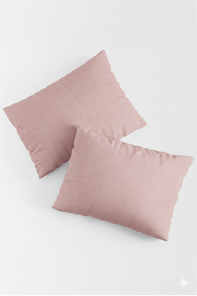 Teksev Vevra 2-Pack Striped Powder Color Pillowcase Cotton Fabric with Zipper