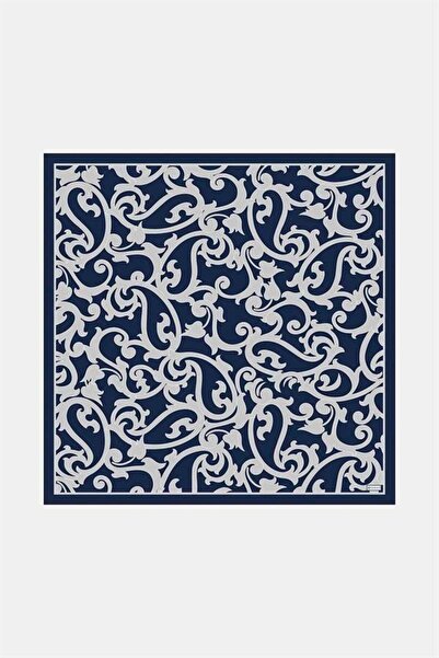 Vakko Twill Silk Scarf - 41106 - Navy Blue