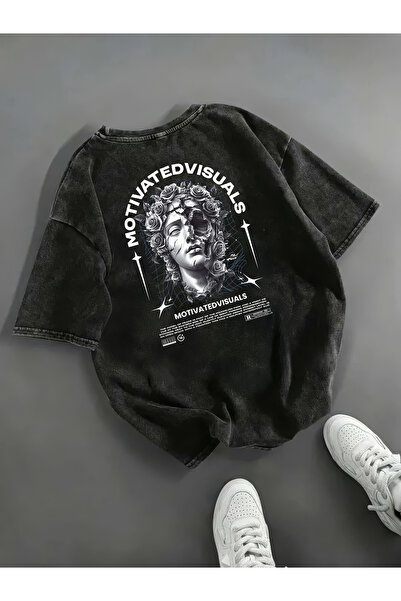 Freak Tshirt Μαύρο χρώμα Motivatedvisuals με τύπωμα Unisex oversized Cut Wash...