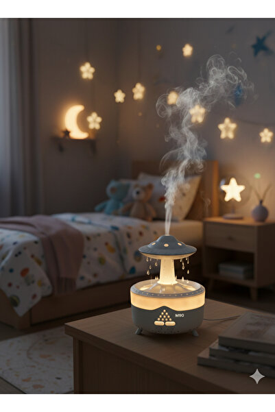 M90 UFO Ultrasonik Hava Nemlendirici Buhar Makinesi Ve Aroma Difüzörü Işıklı Terapi Aromatik Koku Verici