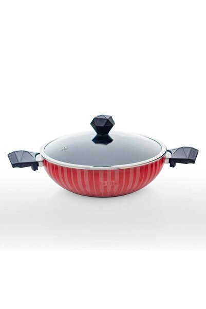 Generic Saif Plus Wok With Glass Lid, W/2 Ears 24/26/30 cm