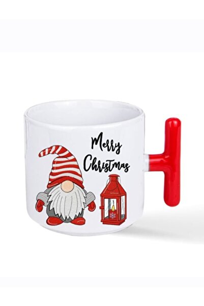 Bade TASARIM KİŞİYE ÖZEL KIRMIZI KULPLU TÜRK KAHVESİ FİNCANI