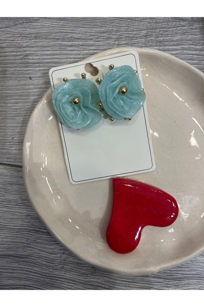 gozdeasutayaccessory Mint Green Flower Earrings