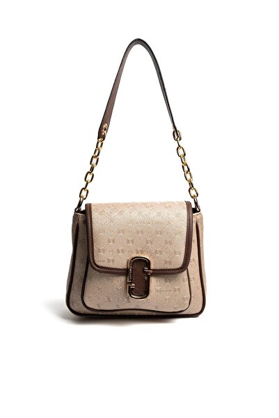 Silver Polo Silver & polo sp1147 women's shoulder bag with logo in nut-brown