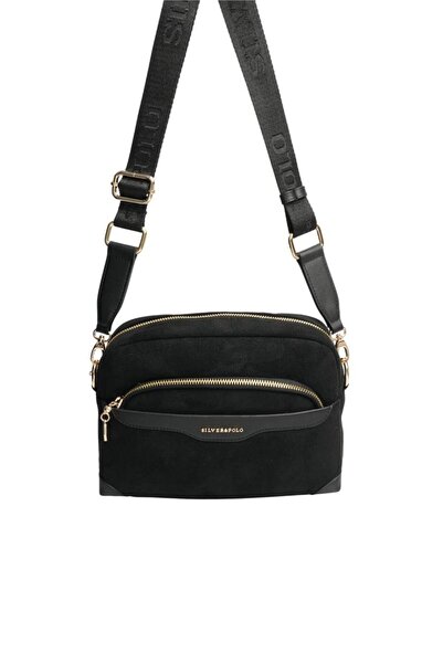 Silver Polo Silver & polo sp1201 women's crossbody bag suede black