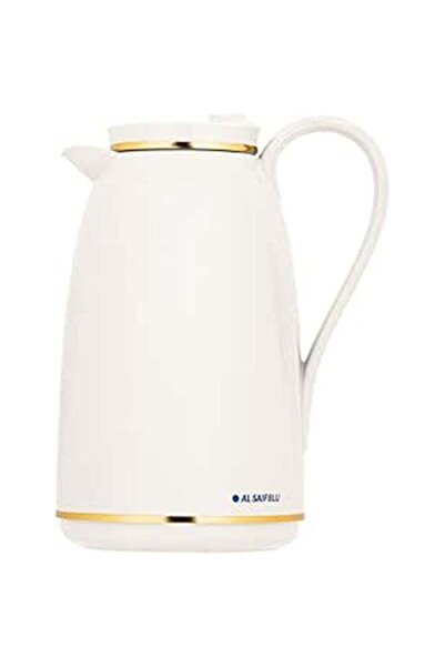 ALSAIF Blu Coffee And Tea Vacuum Flask, Leak-Proof, 1L, Ivory/Gold