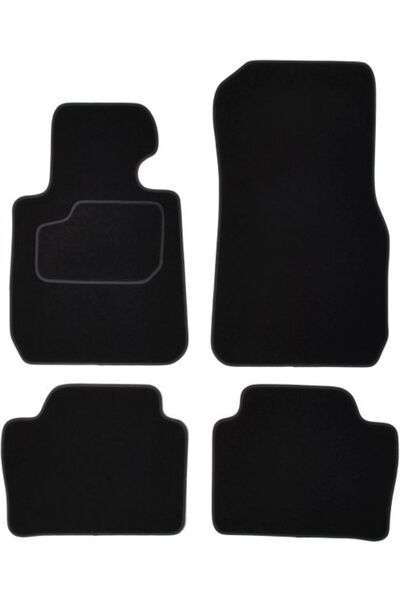 Mammoth Set covorase 4 buc, fata/spate, velur negru, potrivit BMW 3 (F30, F80...