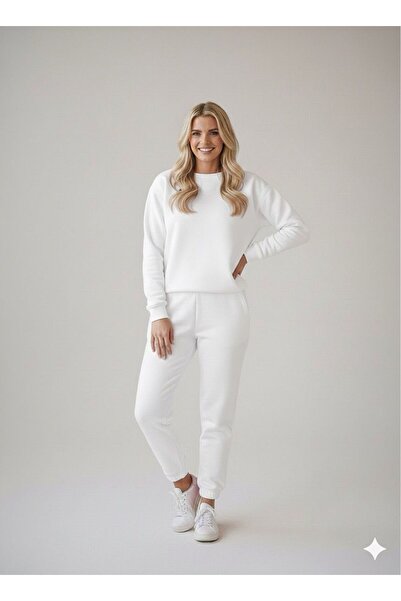 FAVORİST Women's 3 Thread Crew Neck Soft Set