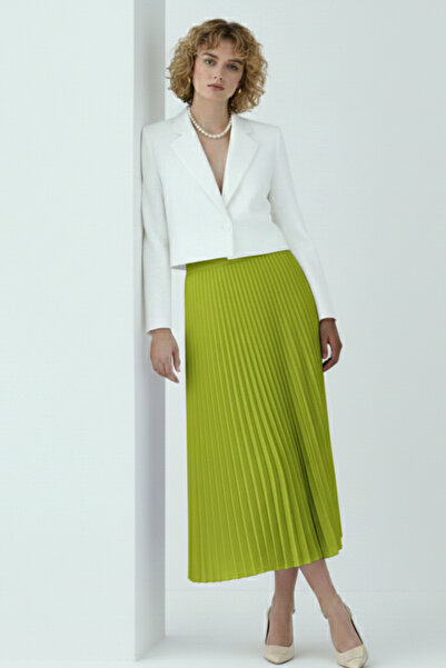 benguen Pleated Skirt 4560 Oil Green
