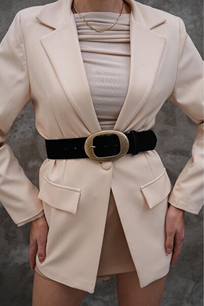 MODAM HİFA Antique Buckle Suede Women's Belt Trouser Belt Dress Belt Waist Belt Body Belt