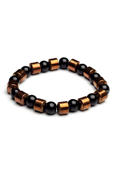 OTTOTESBİH Protection Energy Balance Chakra Bracelet Onyx - Hematite Natural Stone