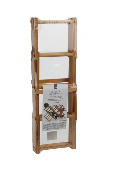 Excellent Houseware Suport vin pentru 10 sticle, bambus, 54,5x16,5x36,5 cm, maro