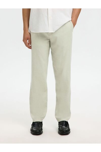 SELECTED Hose Slim Tapered Leinenmix