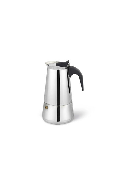 Fissman 6-portion coffee maker, 18/10 stainless steel, 13x10x19 cm, silver/brown