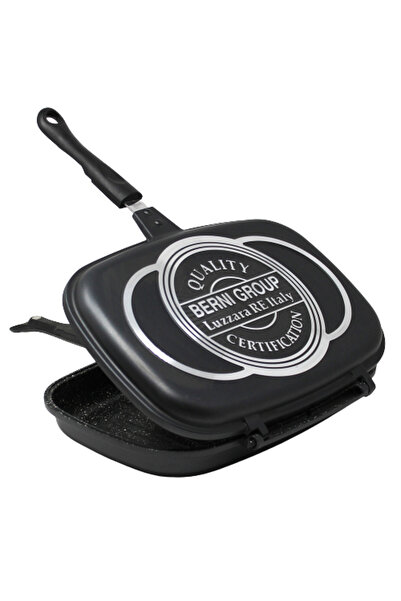 Berni Tigaie grill dublă Group-Sanity Stone, 36x25x7,5 cm, aluminiu, antracit