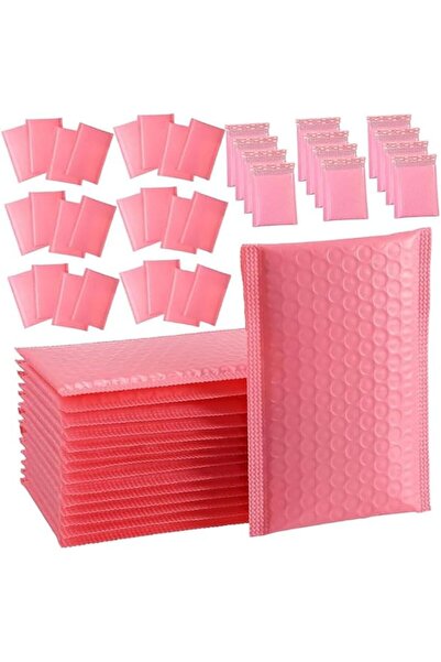 Arabest 100 قطعة من مغلفات الفقاعات، أكياس تغليف الملابس والمجوهرات، مغلفات فقاعات مبطنة (وردي - 12 × 18 سم)