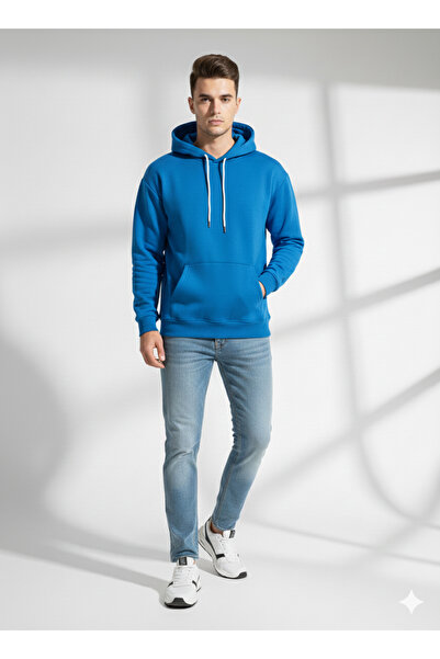 ribana Unisex regular fit pocketed Hooded soft textured classic sweatshirt