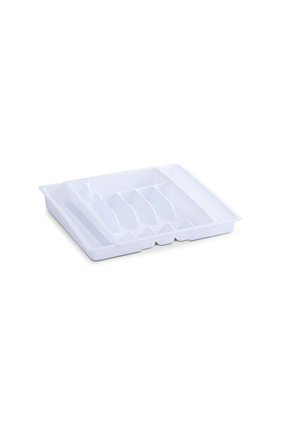 zeller Suport extensibil pentru tacâmuri, plastic, 29-50x38x6,5, alb