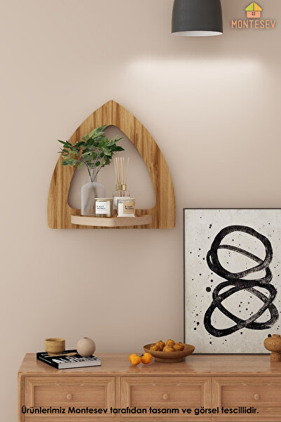 MONTESEV Ahşap Dekoratif Duvar Rafı ( MTSV-852 )