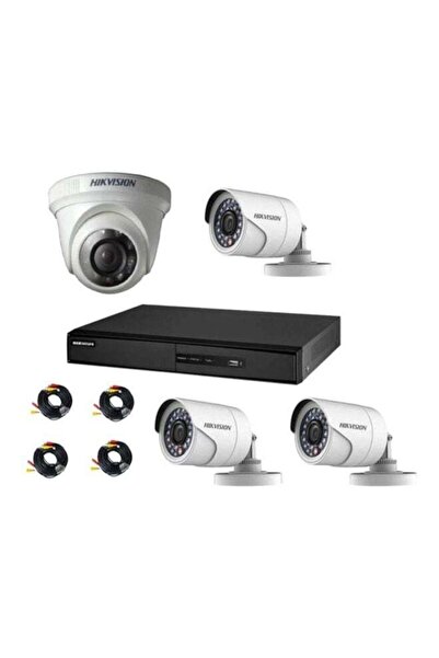 Hikvision طقم كاميرات مراقبة رباعي القنوات بتقنية Turbo HD DVR