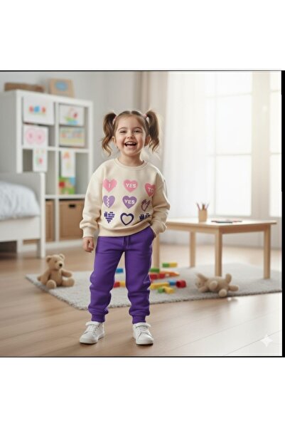 renkli diyar Girls' Top and Bottom Set Seasonal Nursery Kindergarten Primary School