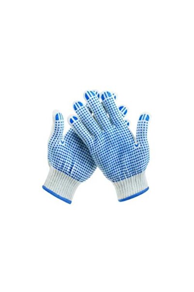 SH Khams Ajwaz Blue Dotted Cotton Gloves (10 pcs)