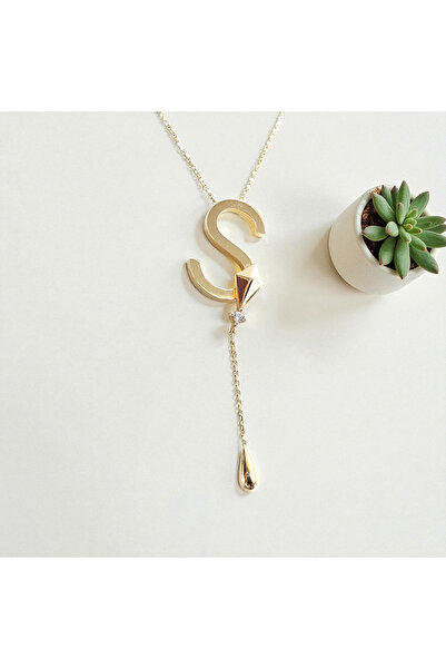 NOVA GRUP MÜCEVHERAT HARF KOLYE S UZAK ŞEHİR ALYA KOLYE 14 AYAR ALTIN