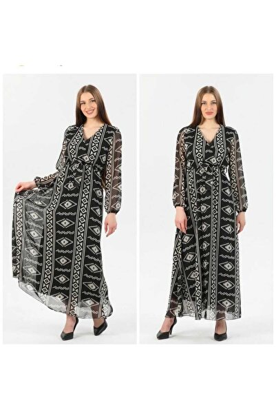 Apple Cix Chiffon V-Neck Balloon Sleeve Chiffon