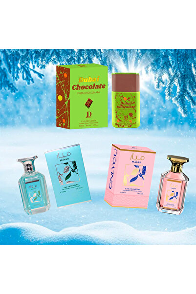 JD Collection Pachet Ediție Iarnă - 3 Parfumuri 100 ml: Chocolate Dubai, Mayar Intense, Mayar Pink