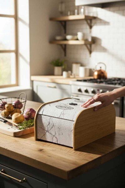 kmskumsar Ahşap Çift Bölmeli Patates Soğan Saklama Kutusu