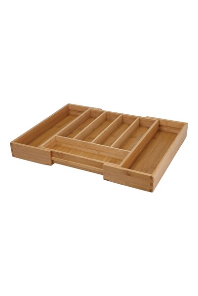 Excellent Houseware Expandable cutlery organizer, for drawer, Excellent Houseware, bamboo, 34×28-45×5 cm