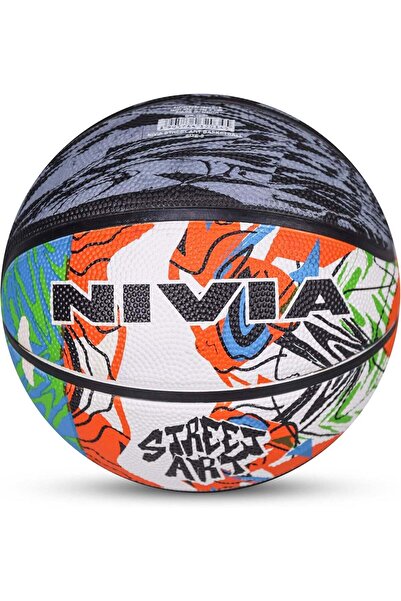 Nivia كرة سلة بنمط فن الشارع (متعددة الألوان، مقاس 5)