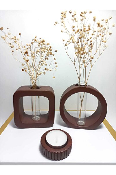 emilysamy طقم مزهريات مينيمال مكون من قطعتين، بتصميم دائري مربع، مزهريات زجاج...