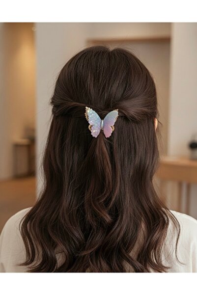 stainless steell Renkli Kelebekli Toka