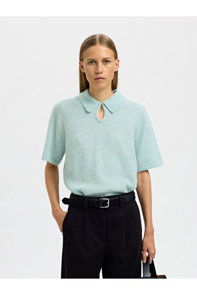 SELECTED Strickoberteil Kurzarm