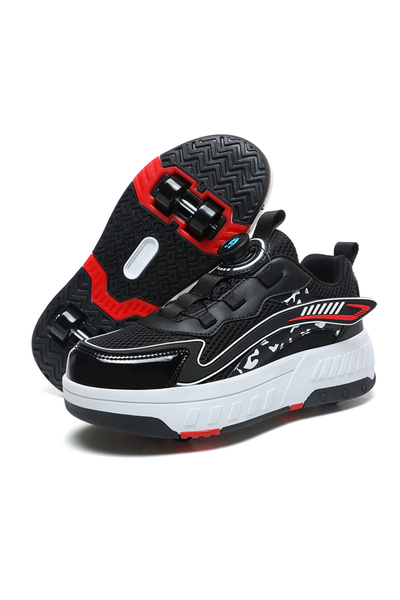 KidLe أحذية تزلج للأطفال قابلة لإعادة الشحن بعجلات مزدوجة، أحذية رياضية خارجية