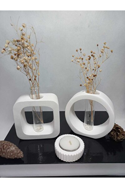 emilysamy طقم مزهريات مينيمال مكون من قطعتين، بتصميم دائري مربع، مزهريات زجاج...