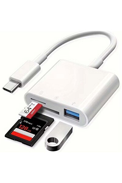Generic 3-in-1 USB-C SD Card Reader - Fast Transfer & Plug