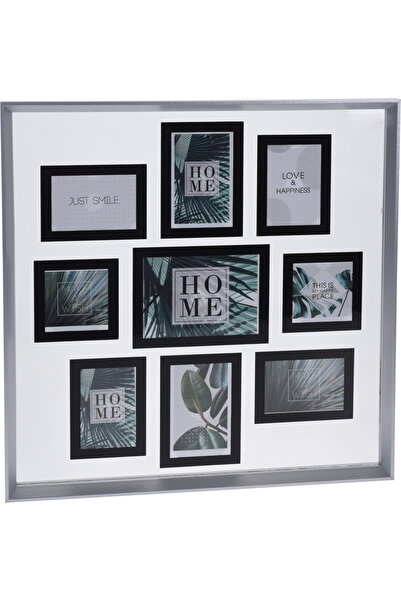 Excellent Houseware Suport pentru 9 fotografii, MDF, 57x57x3 cm, gri