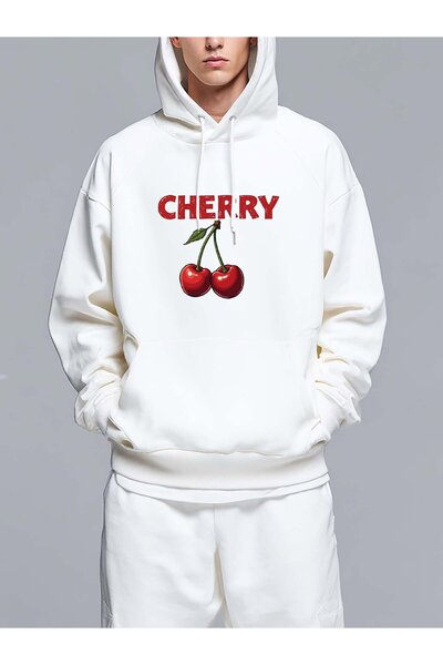 MIXSNOW سويت شيرت بغطاء رأس مطبوع قصة فضفاضة - نمط كاجوال عصري - هودي مريح بر...