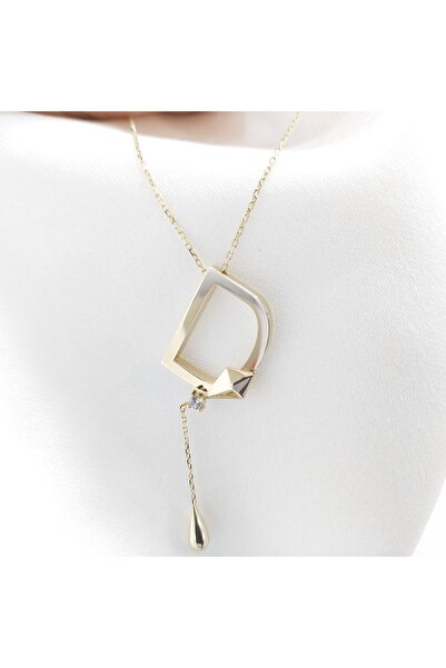 NOVA GRUP MÜCEVHERAT HARF KOLYE D UZAK ŞEHİR ALYA KOLYE 14 AYAR ALTIN