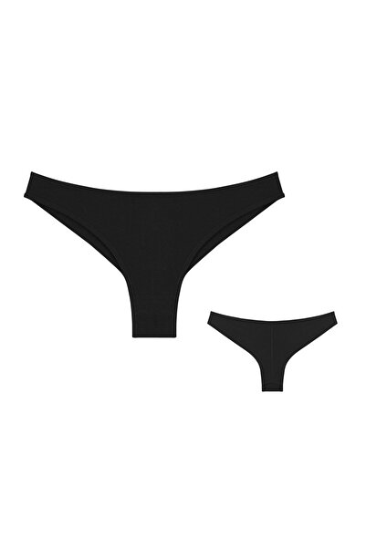 Donella Women's Brazilian panties, 4071, cotton, Donella-Black-L INTL