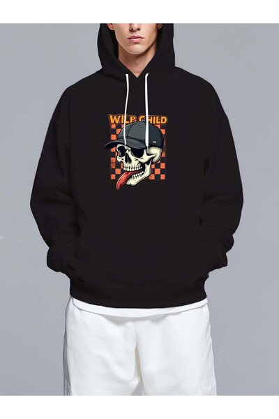 MIXSNOW سويت شيرت بغطاء رأس مطبوع قصة فضفاضة - نمط كاجوال عصري - هودي مريح بر...