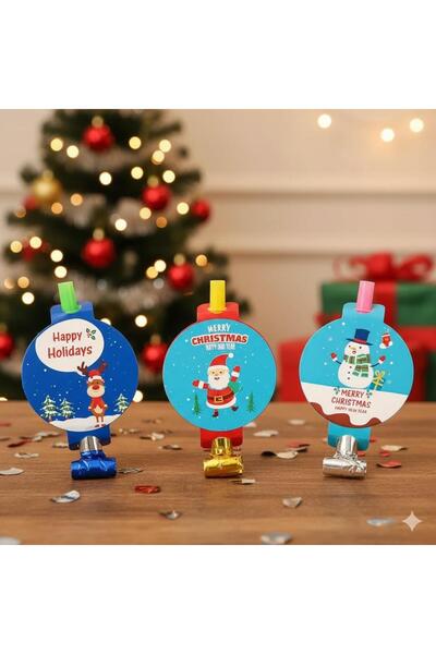 DODOMAR صفارة حفلات كاينانا ديلي لعيد الميلاد، مجموعة من 6 قطع