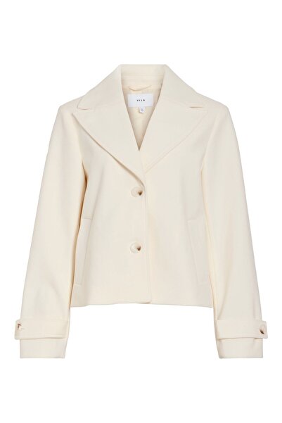 VILA Jacke Geknöpfte V-Ausschnitt