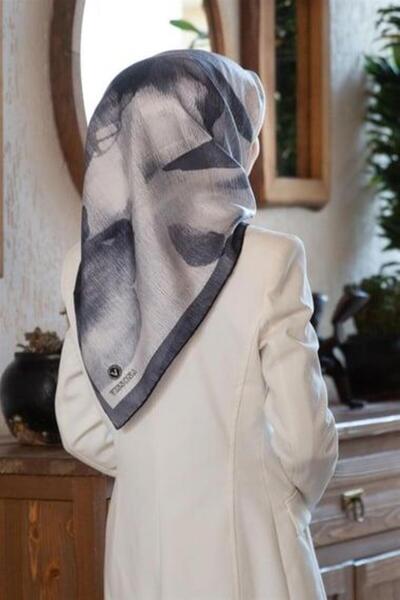Vissona Tivil Silk Scarf 61011 - 8 - 0028 - 0001 Gray Melted Pattern