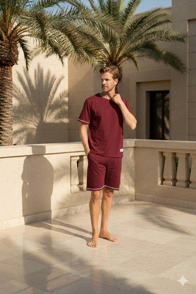 KLY New Season 2026 Men's Crew Neck Luxury Design Shorts Set