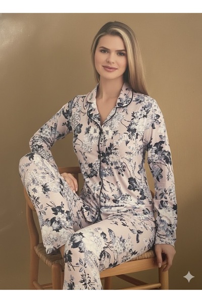 Dorelux New Season Collared Front Buttoned Soft Viscose Pajama Set 52023