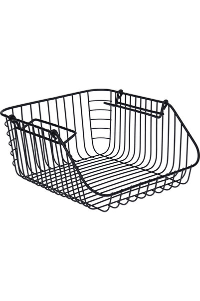 Excellent Houseware storage basket, metal, 30x27x14 cm, black