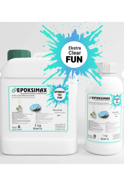 Epoksimax İnce döküm Ultra Şeffaf Epoksi Reçine 3 KG